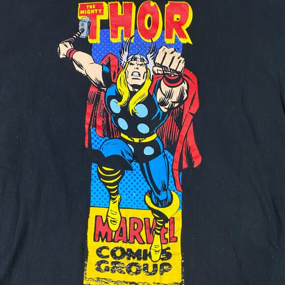Thor T Shirt Men's XL Fits like Medium Marvel Comics 2009 Black Cotton - Picture 2 of 8